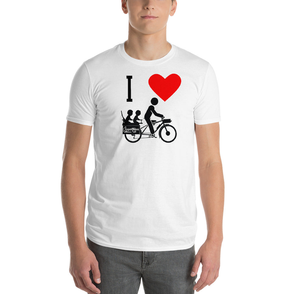 I Heart Cargo Bike T-shirt (front only) Unisex Short-Sleeve T-Shirt