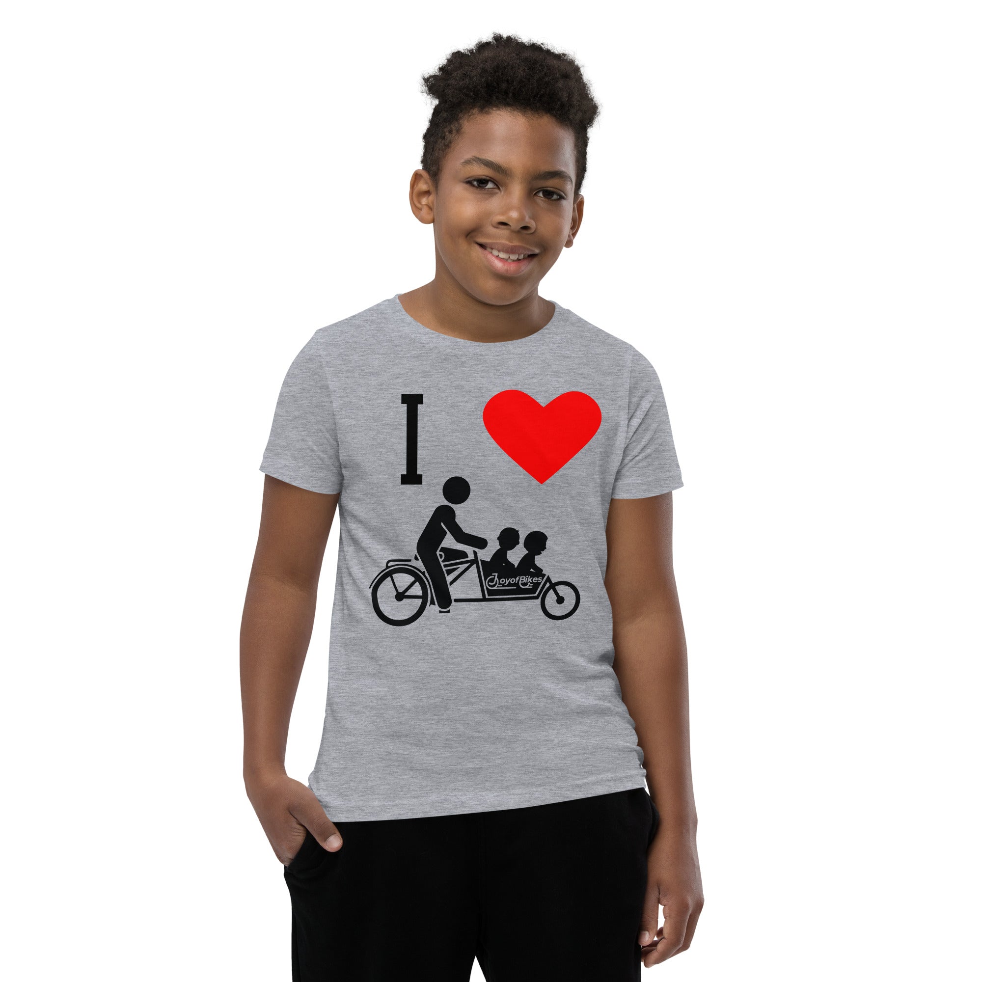 Youth I Heart Box Bike (front only) Youth Short Sleeve T-Shirt