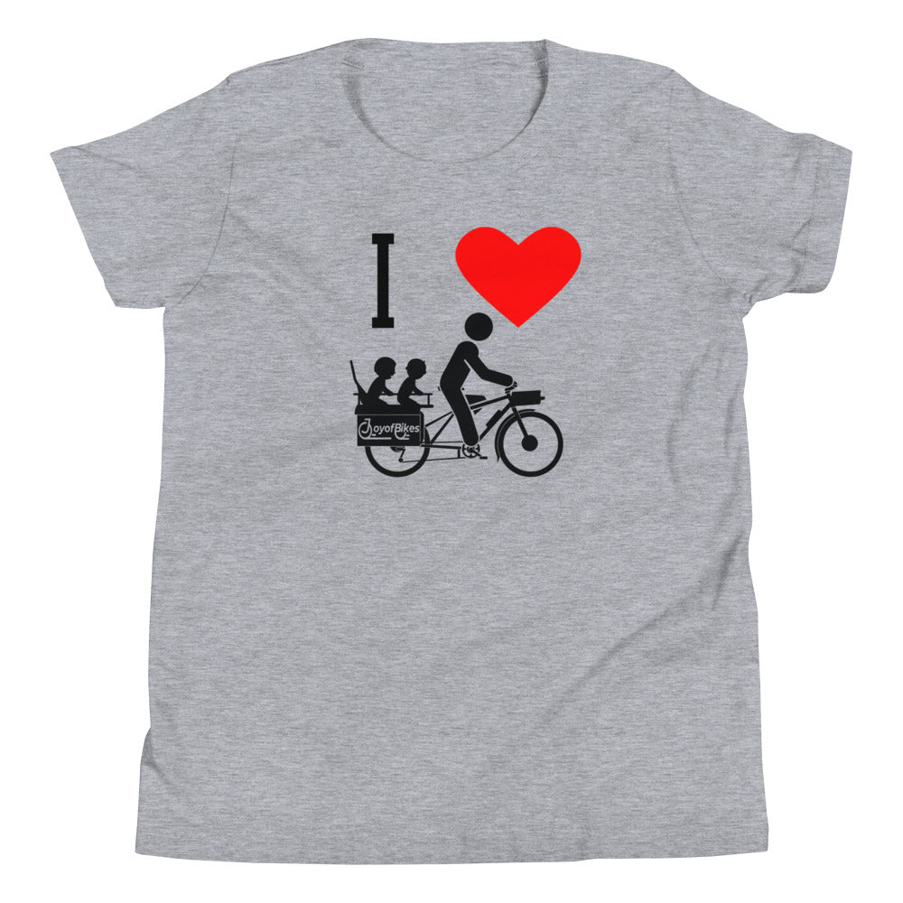 Youth I Heart Cargo Bike SLOW DOWN Short Sleeve T-Shirt
