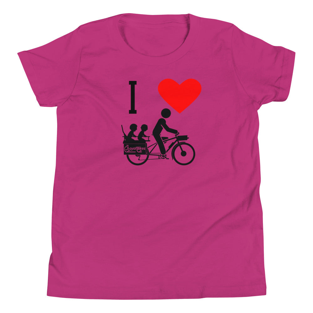Youth I Heart Cargo Bike SLOW DOWN Short Sleeve T-Shirt