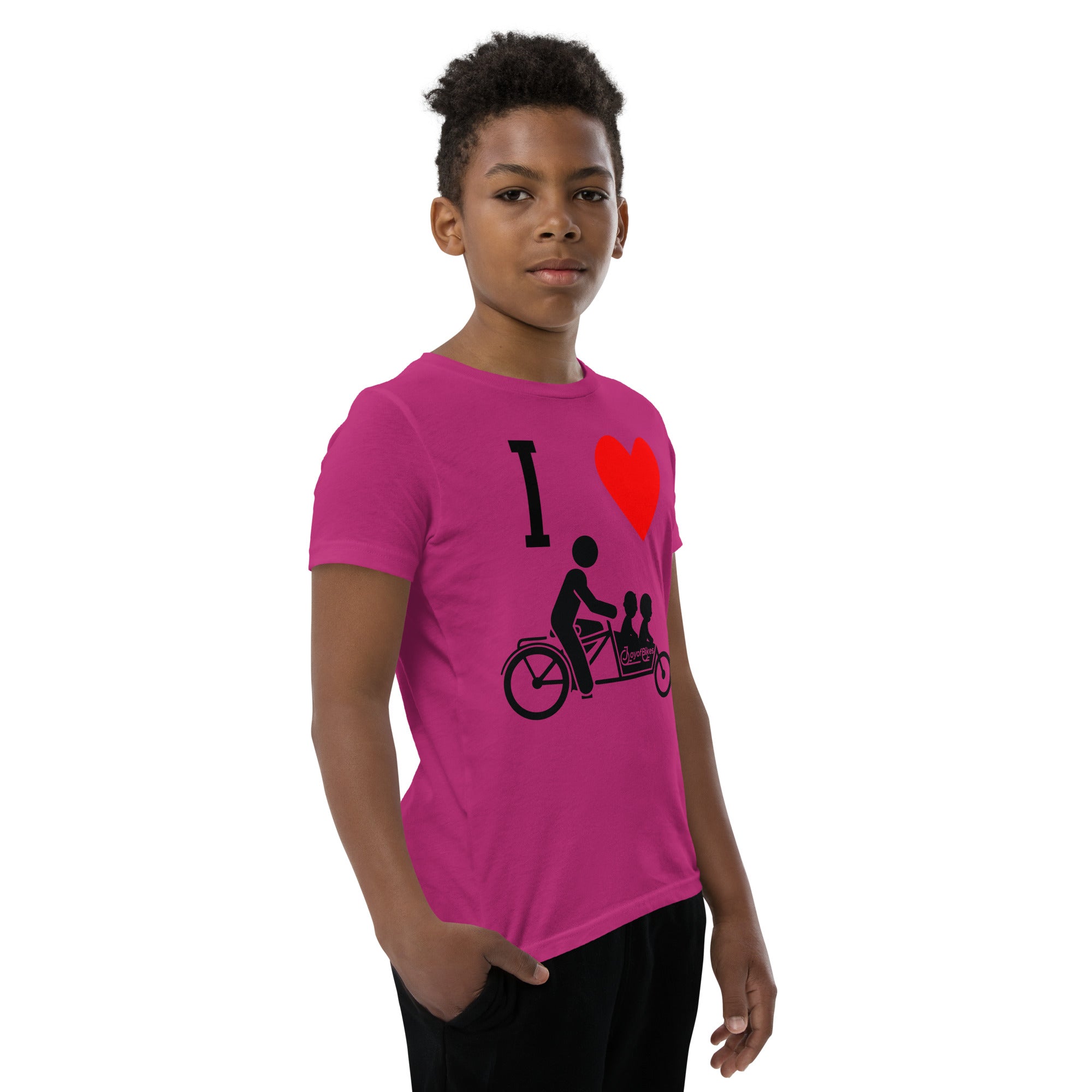 Youth I Heart Box Bike (front only) Youth Short Sleeve T-Shirt