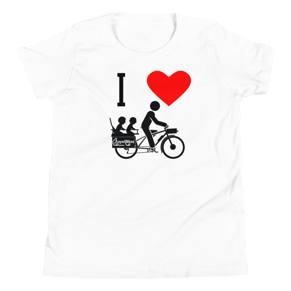 Youth I Heart Cargo Bike (front only) Youth Short Sleeve T-Shirt